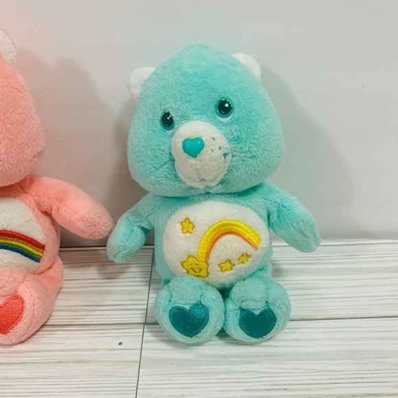 Vintage 2002 Care Bears Bean Bag Plush Cheer Bear Wish Bear Lot of 2 - Picture 4 of 12